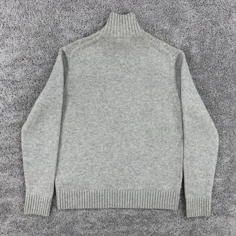 Banana Republic Sweater Men's M Gray Zephyr Cable Knit Merino Wool Mock Neck